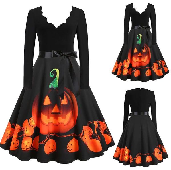 casual dresses halloween big pumpkin print a-line black long sleeves autumn comfy belt dress for womens holiday gifts girls friends child, Black;gray
casual dresses halloween big pumpkin print a-line black long sleeves autumn comfy belt dress for womens holiday gifts girls friends child, Black;gray