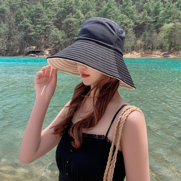 double face nets red fishermen hats summer hat female sun visor hat korean tide casual day wide eaves sun protection hats, Blue;gray
double face nets red fishermen hats summer hat female sun visor hat korean tide casual day wide eaves sun protection hats, Blue;gray
