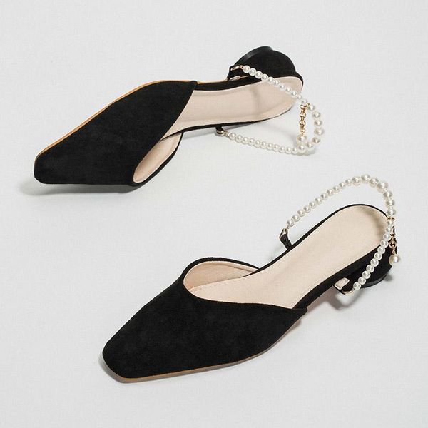 sandals pearl chains ankle strap gladiator women square toe flock summer shoes strange heels slides sandalias mujer ns127, Black
sandals pearl chains ankle strap gladiator women square toe flock summer shoes strange heels slides sandalias mujer ns127, Black