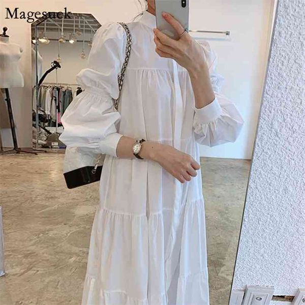 single-breasted vestidos stand collar long sleeve pleated white dress women solid a line vintage dresses korean style 14390 210512, Black;gray
single-breasted vestidos stand collar long sleeve pleated white dress women solid a line vintage dresses korean style 14390 210512, Black;gray