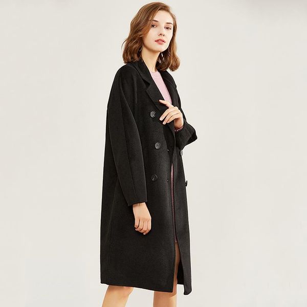 women's wool & blends fashion trench women winter coats long jacket lady cashmere autumn streetwear s8706, Black
women's wool & blends fashion trench women winter coats long jacket lady cashmere autumn streetwear s8706, Black