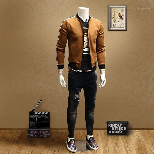 men's jackets spring youth tide models wild stripes retro slim jacket casual, Black;brown
men's jackets spring youth tide models wild stripes retro slim jacket casual, Black;brown