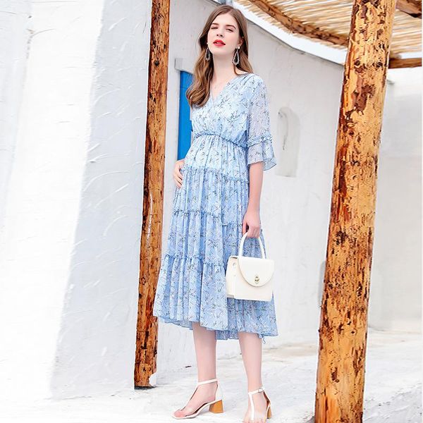 maternity dresses dress summer long knee fashion pregnant mothersummer chiffon skirt, White
maternity dresses dress summer long knee fashion pregnant mothersummer chiffon skirt, White
