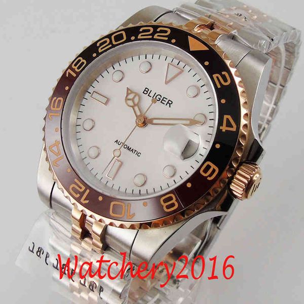 bliger white scoreboard light-emitting 40mm jubilee rose gold ceramic beads sapphire glass nh35 date automatic gentlemen clock, Slivery;brown
bliger white scoreboard light-emitting 40mm jubilee rose gold ceramic beads sapphire glass nh35 date automatic gentlemen clock, Slivery;brown