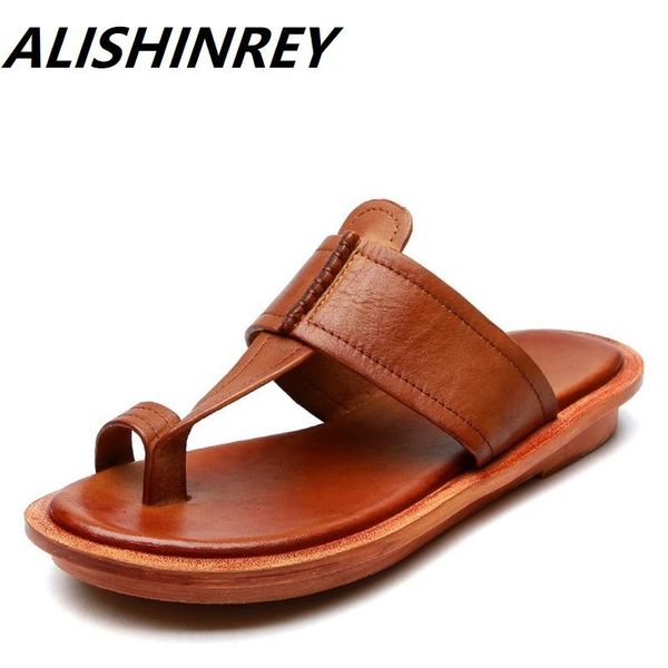slippers alishinrey 2021 women summer flip flops genuine leather ladies flat vintage outside, Black
slippers alishinrey 2021 women summer flip flops genuine leather ladies flat vintage outside, Black