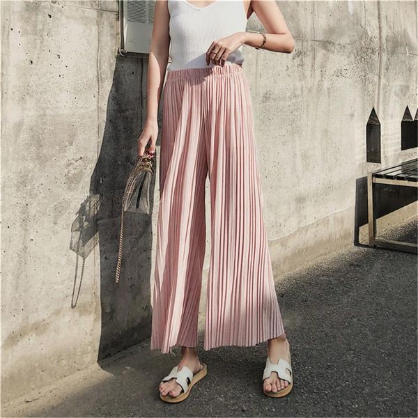 women's pants & capris women summer casual thin chiffon wide leg elastic waist pleated trousers sweet beach female leggings fitted cuff, Black;white
women's pants & capris women summer casual thin chiffon wide leg elastic waist pleated trousers sweet beach female leggings fitted cuff, Black;white