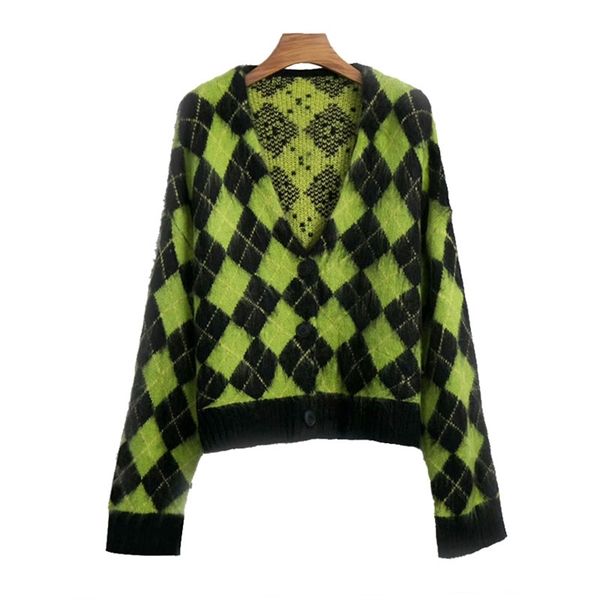 women's autumn sweaters rhombic knitted cardigan argyle plaid vintage coat soft winter clothes female pl503 210506, White
women's autumn sweaters rhombic knitted cardigan argyle plaid vintage coat soft winter clothes female pl503 210506, White