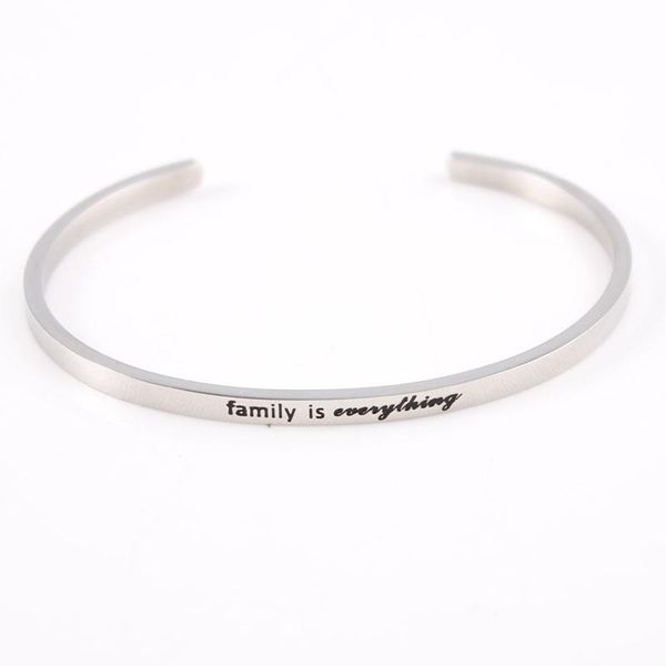 bangle stainless steel inspirational mantra bracelets engraved family is everything quote hand imprint for women men, Black
bangle stainless steel inspirational mantra bracelets engraved family is everything quote hand imprint for women men, Black