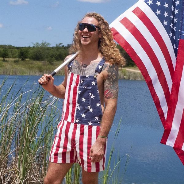 overalls summer bib american women romper flag printed high waist square neck side pockets his and hers clothes, Black;white
overalls summer bib american women romper flag printed high waist square neck side pockets his and hers clothes, Black;white