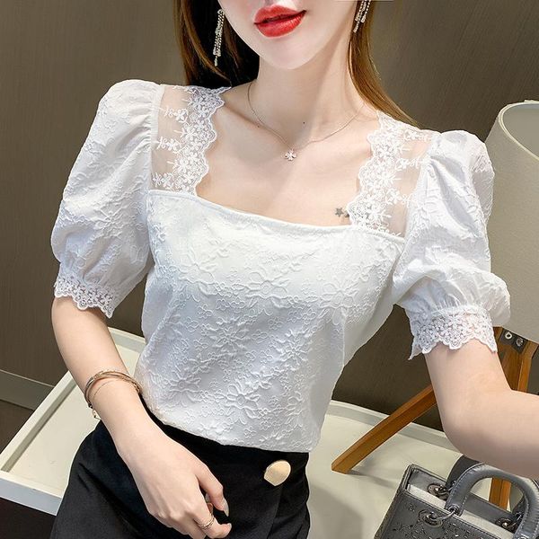 women's blouses & shirts 2021 summer fashion short-sleeved chiffon shirt white elegant square collar office lady plus size blouse
women's blouses & shirts 2021 summer fashion short-sleeved chiffon shirt white elegant square collar office lady plus size blouse