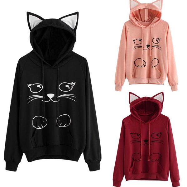 women's hoodies & sweatshirts college sweatshirt cat ear face print school poleron mujer 2021 women cute clothes pullover pocket hoodie, Black
women's hoodies & sweatshirts college sweatshirt cat ear face print school poleron mujer 2021 women cute clothes pullover pocket hoodie, Black