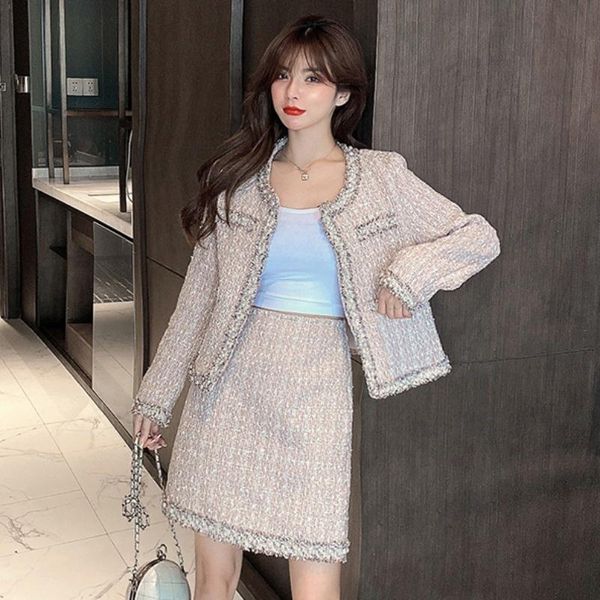 two piece dress 2021 autumn winter small fresh temperament cardigan tweed jacket female + western all-match pencil skirt blazer office cloth, White
two piece dress 2021 autumn winter small fresh temperament cardigan tweed jacket female + western all-match pencil skirt blazer office cloth, White