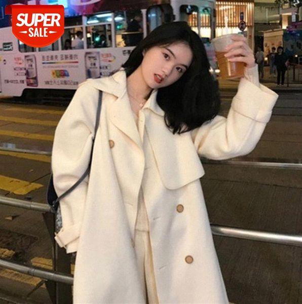 women's double-sided woolen waist bandage windbreaker coat mid-length women #h159, Black;gray
women's double-sided woolen waist bandage windbreaker coat mid-length women #h159, Black;gray
