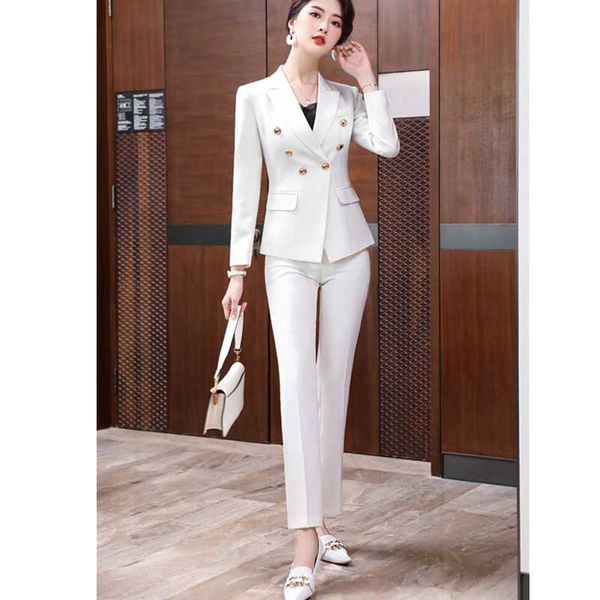 women's two piece pants 2021 autumn fashion professional wear temperament goddess fan high-end small suit jacket korean style slim, White
women's two piece pants 2021 autumn fashion professional wear temperament goddess fan high-end small suit jacket korean style slim, White
