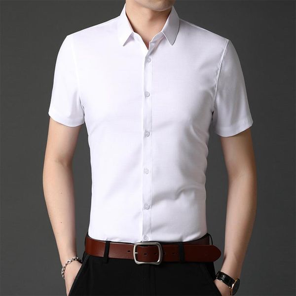 men's casual shirts 2021 summer shirt men pure color short-sleeved lapel half-sleeved business clothes 125162, White;black
men's casual shirts 2021 summer shirt men pure color short-sleeved lapel half-sleeved business clothes 125162, White;black