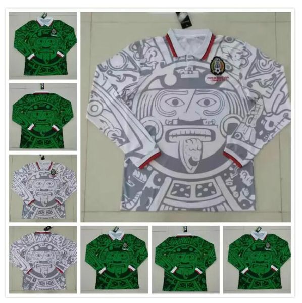 long sleeve mexico 1998 retro soccer jerseys 98 classic football shirt hernandez campos ramirez lozano, Black;yellow
long sleeve mexico 1998 retro soccer jerseys 98 classic football shirt hernandez campos ramirez lozano, Black;yellow