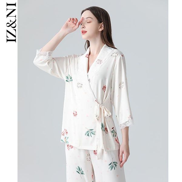 women's sleepwear iizzini 2021 female chun xia, thin ice silk pajamas if chinese wind dan leaf with trousers leisurewear suit, Black;red
women's sleepwear iizzini 2021 female chun xia, thin ice silk pajamas if chinese wind dan leaf with trousers leisurewear suit, Black;red