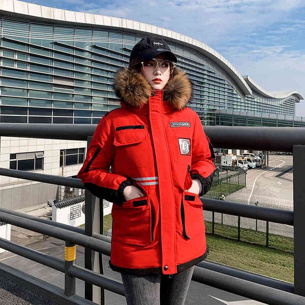 fashion faux rur collar winter jacket women letter epaulet warm thick short hooded parka coat new 210414, Black
fashion faux rur collar winter jacket women letter epaulet warm thick short hooded parka coat new 210414, Black