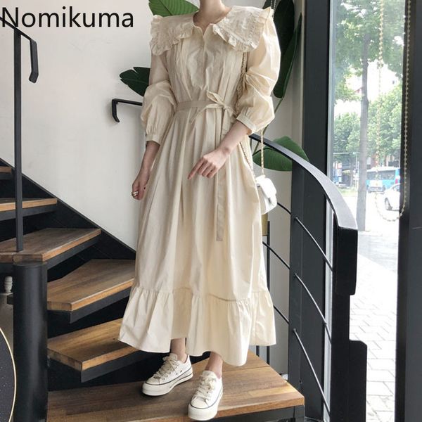 nomikuma sweet bow bandage slim waist dresses puff sleeve peter pan collar women dress spring korean vestidos mujer 6e989 210427, Black;gray
nomikuma sweet bow bandage slim waist dresses puff sleeve peter pan collar women dress spring korean vestidos mujer 6e989 210427, Black;gray