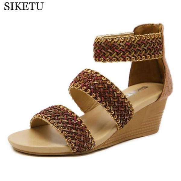 plus size summer weaving sandals fish mouth women pu bohemia wedges retro high heels shoes woman sandalia feminina c393, Black
plus size summer weaving sandals fish mouth women pu bohemia wedges retro high heels shoes woman sandalia feminina c393, Black