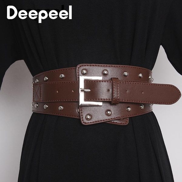 belts deepeel 1pc 5-9*98cm women's wide cummerbunds belt rivet decoration waist corset suit with retro fashion luxury waistband, Black;brown
belts deepeel 1pc 5-9*98cm women's wide cummerbunds belt rivet decoration waist corset suit with retro fashion luxury waistband, Black;brown