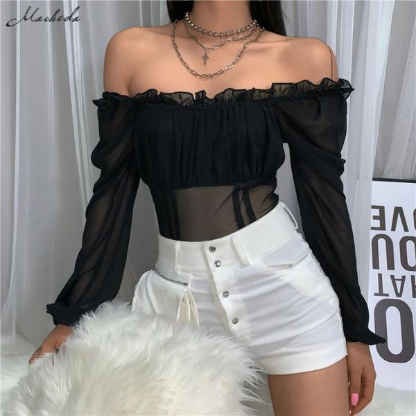 women's jumpsuits & rompers macheda black mesh see-through bodysuits womens autumn ruffle long sleeve wear wild slim elegant off should, Black;white
women's jumpsuits & rompers macheda black mesh see-through bodysuits womens autumn ruffle long sleeve wear wild slim elegant off should, Black;white