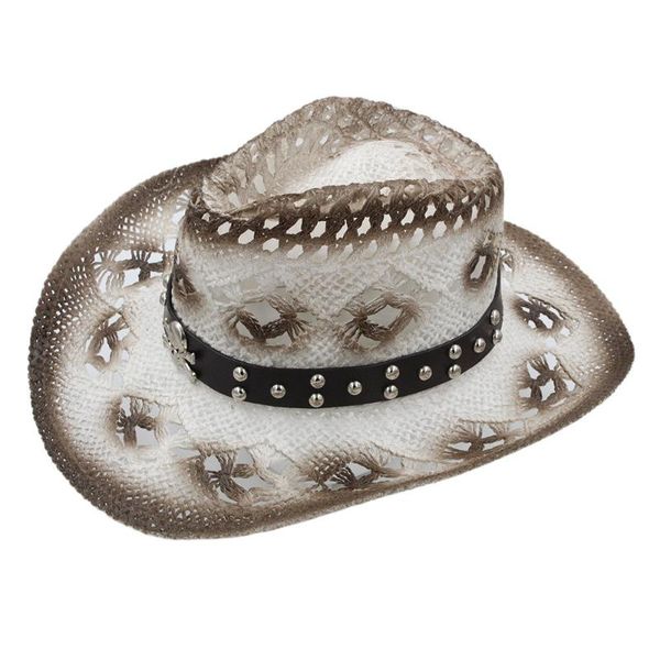 cloches women men western cowboy hat with punk pirate band handmade weave beach sun sombrero cowgirl size 58cm, Blue;gray
cloches women men western cowboy hat with punk pirate band handmade weave beach sun sombrero cowgirl size 58cm, Blue;gray
