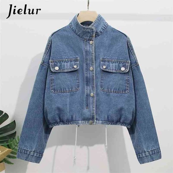 blue denim jacket women autumn winter jeans solid color coat chic short outwear slim s-xl 210426, Black;brown
blue denim jacket women autumn winter jeans solid color coat chic short outwear slim s-xl 210426, Black;brown