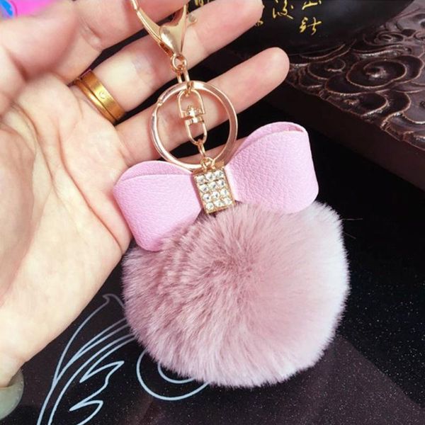 keychains faux fur pompon keychain women key chain rhinestone leather bow knot artificial ball bag pendant car ring gift, Silver
keychains faux fur pompon keychain women key chain rhinestone leather bow knot artificial ball bag pendant car ring gift, Silver