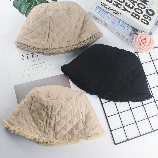 double sided imitation lamb plush fisherman's hat, children's winter designer fashion, versatile lingge embossed bucket basin hat, Yellow
double sided imitation lamb plush fisherman's hat, children's winter designer fashion, versatile lingge embossed bucket basin hat, Yellow