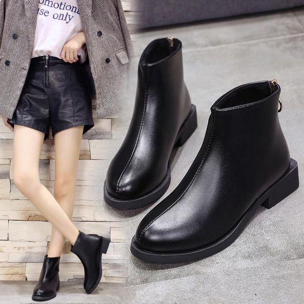 boots fashion winter shoes women's genuine leather ankle casual comfortable warm woman snow flat yuj7, Black
boots fashion winter shoes women's genuine leather ankle casual comfortable warm woman snow flat yuj7, Black