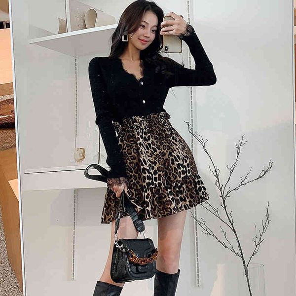 dresses two piece set winter korean version slim knitted lace ee and gird your waist leopard print skirt suit, White
dresses two piece set winter korean version slim knitted lace ee and gird your waist leopard print skirt suit, White