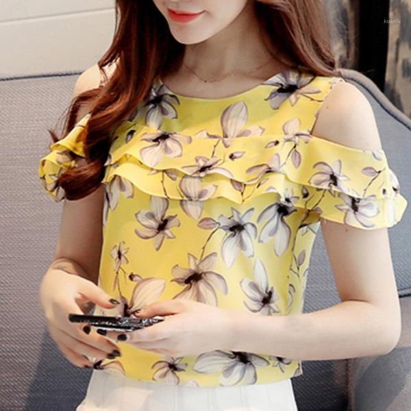 women's blouses & shirts elegant off shoulder chiffon blouse summer casual floral print ruffles korea style ruffle, White
women's blouses & shirts elegant off shoulder chiffon blouse summer casual floral print ruffles korea style ruffle, White
