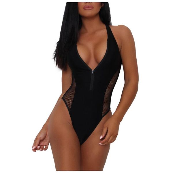 women's swimwear women hollow mesh push-up jumpsuit one piece swimsuit female v-neck halter femme beachwear set 2021, White;black
women's swimwear women hollow mesh push-up jumpsuit one piece swimsuit female v-neck halter femme beachwear set 2021, White;black