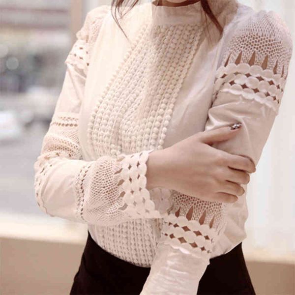 new women blouses slim bottoming long-sleeved white shirt lace hook flower hollow plus size s-5xl 210419
new women blouses slim bottoming long-sleeved white shirt lace hook flower hollow plus size s-5xl 210419