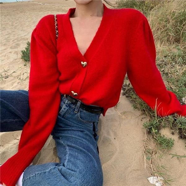 women's knits & tees female fall loose korean preppy solid knit heart v neck cardigans 2021 spring women sweet cute red long sleeve swe, White
women's knits & tees female fall loose korean preppy solid knit heart v neck cardigans 2021 spring women sweet cute red long sleeve swe, White