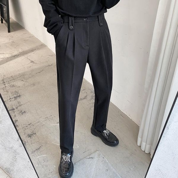 men's suits & blazers 2021 winter woolen business dress pants men elastic waist streetwear casual trousers formal social suit costume h, White;black
men's suits & blazers 2021 winter woolen business dress pants men elastic waist streetwear casual trousers formal social suit costume h, White;black