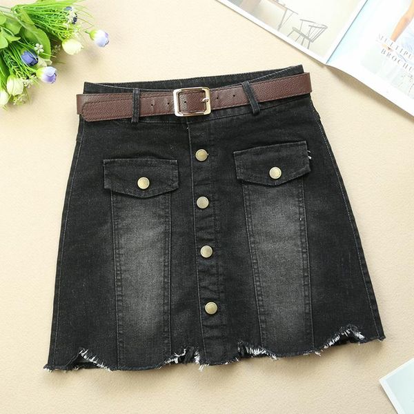 skirts spring summer high waist womens single button pockets jeans skirt female saias all-matched casual a-line denim, Black
skirts spring summer high waist womens single button pockets jeans skirt female saias all-matched casual a-line denim, Black