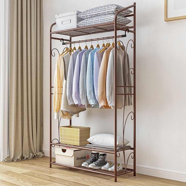 clothing & wardrobe storage clothes hanger coat rack floor drying racks 4 tiers stand bedroom shoe garment furniture 
clothing & wardrobe storage clothes hanger coat rack floor drying racks 4 tiers stand bedroom shoe garment furniture