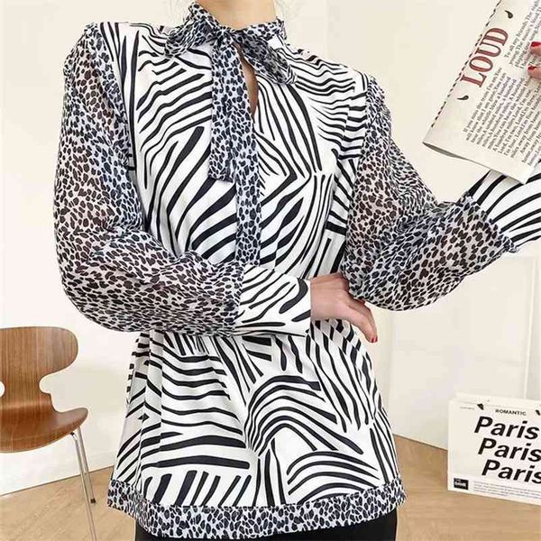 vintage woman slim leopard patchwork chiffon blouses spring fashion ladies bow blouse female elegant streetwear 210515, White
vintage woman slim leopard patchwork chiffon blouses spring fashion ladies bow blouse female elegant streetwear 210515, White