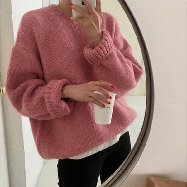 women's sweaters winter clothes women oversize sweater pullover 2021 female multicolor knit loose knitted outerwear pull femme, White;black 
women's sweaters winter clothes women oversize sweater pullover 2021 female multicolor knit loose knitted outerwear pull femme, White;black