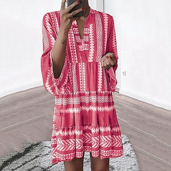 casual dresses women's summer beach dress v-neck loose personality 3/4 sleeve striped printed mini festival clothing, Black;gray
casual dresses women's summer beach dress v-neck loose personality 3/4 sleeve striped printed mini festival clothing, Black;gray