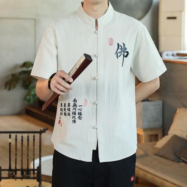 men's casual shirts -5xl chinese style shirt men cotton linen vintage chemise short sleeve summer streetwear clothing 4xl, White;black
men's casual shirts -5xl chinese style shirt men cotton linen vintage chemise short sleeve summer streetwear clothing 4xl, White;black