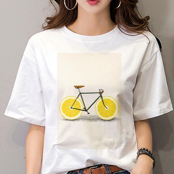 femme grapefruit bicycle printed thin women section clothing harajuku white short sleeve
femme grapefruit bicycle printed thin women section clothing harajuku white short sleeve