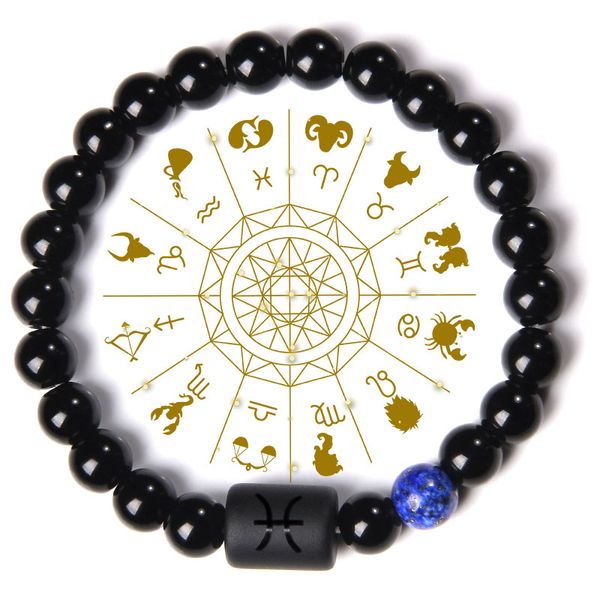 Constellation Zodiac Signs Charm Bracelet Men Natural Black Onyx Stone Beads Elastic Bangles Friendship Jewelry Women Pulsera
Constellation Zodiac Signs Charm Bracelet Men Natural Black Onyx Stone Beads Elastic Bangles Friendship Jewelry Women Pulsera