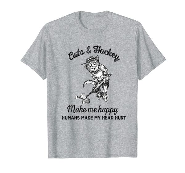 cats and hockey make me happy humans make my head hurt gift t-shirt, White;black
cats and hockey make me happy humans make my head hurt gift t-shirt, White;black