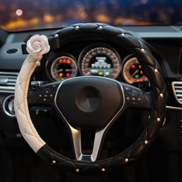 steering wheel covers automotive universal cover faux leather white camellia flower car interior decoration
steering wheel covers automotive universal cover faux leather white camellia flower car interior decoration