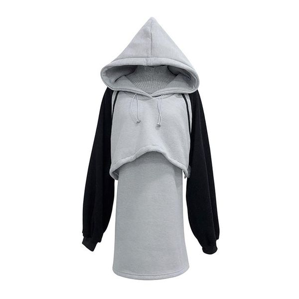 women hoodies fleece mini short dress set gray blue brown long sleeve sport hooded 2 two pieces t0074 210514, Black;gray
women hoodies fleece mini short dress set gray blue brown long sleeve sport hooded 2 two pieces t0074 210514, Black;gray