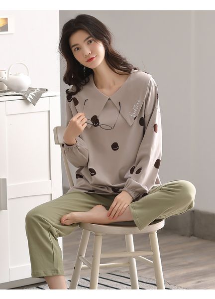 women's sleepwear outside wear pajamas women long sleeve trousers set cute print ladies pijama home suit loose cotton sleepwear pyjamas, Black;red
women's sleepwear outside wear pajamas women long sleeve trousers set cute print ladies pijama home suit loose cotton sleepwear pyjamas, Black;red