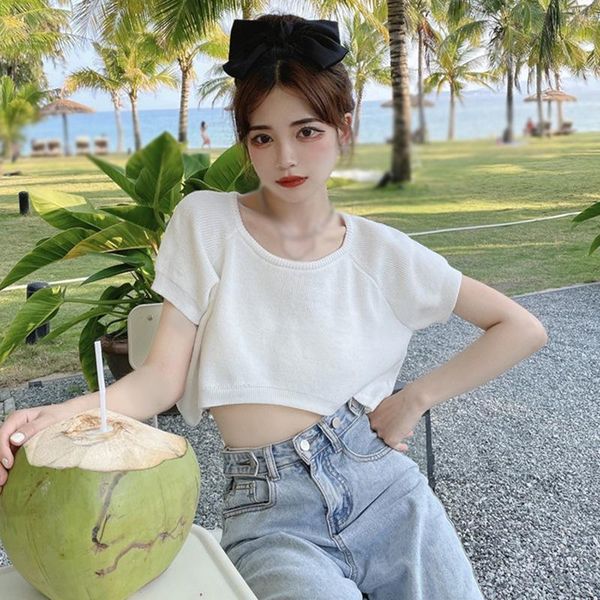 women's t-shirt o neck knit t shirt women summer casual basic streetwear short sleeve loose, White
women's t-shirt o neck knit t shirt women summer casual basic streetwear short sleeve loose, White
